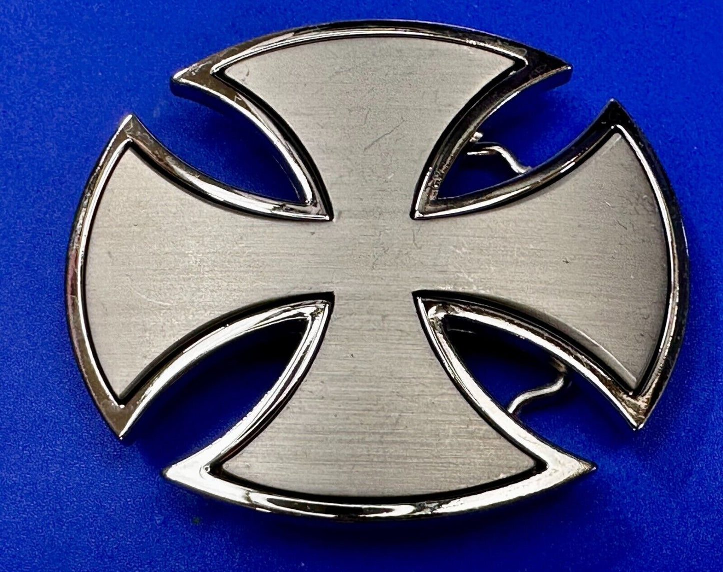 Celtic Maltese Iron Crusader Cross Religion Silver Color Cutout Punk Belt Buckle