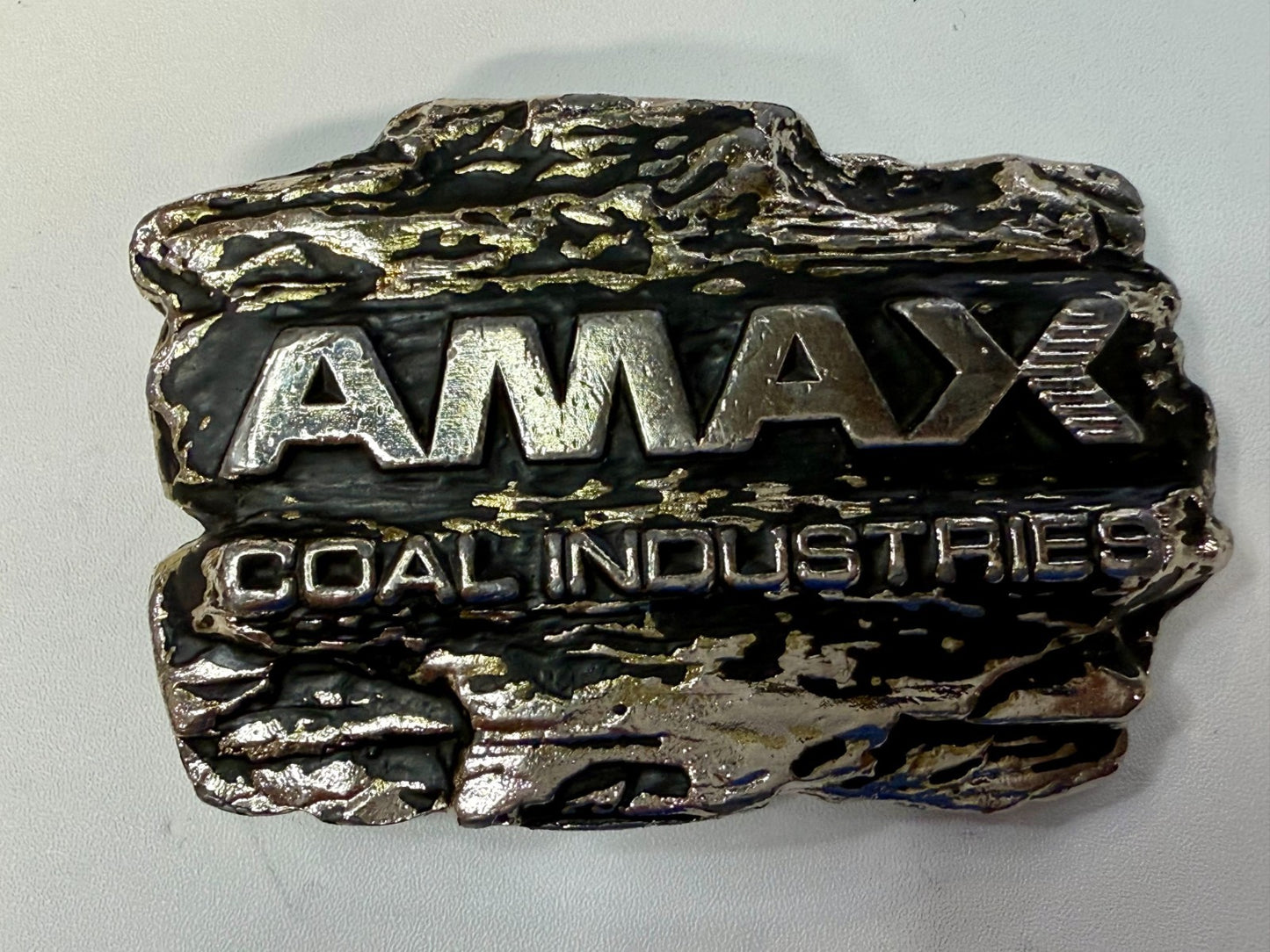 AMAX Coal Industries Mining Company Commemorative Vintage 70's Belt Buckle