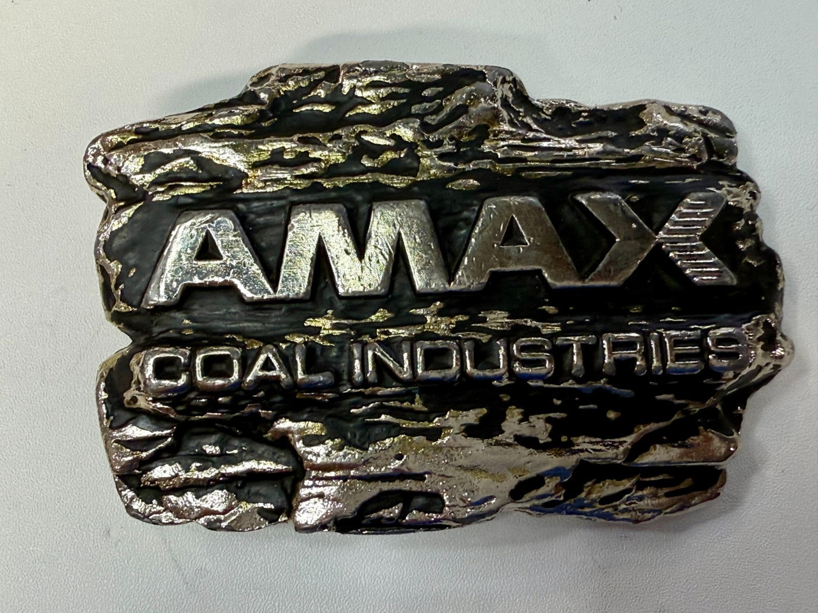 AMAX Coal Industries Mining Company Commemorative Vintage 70's Belt Buckle