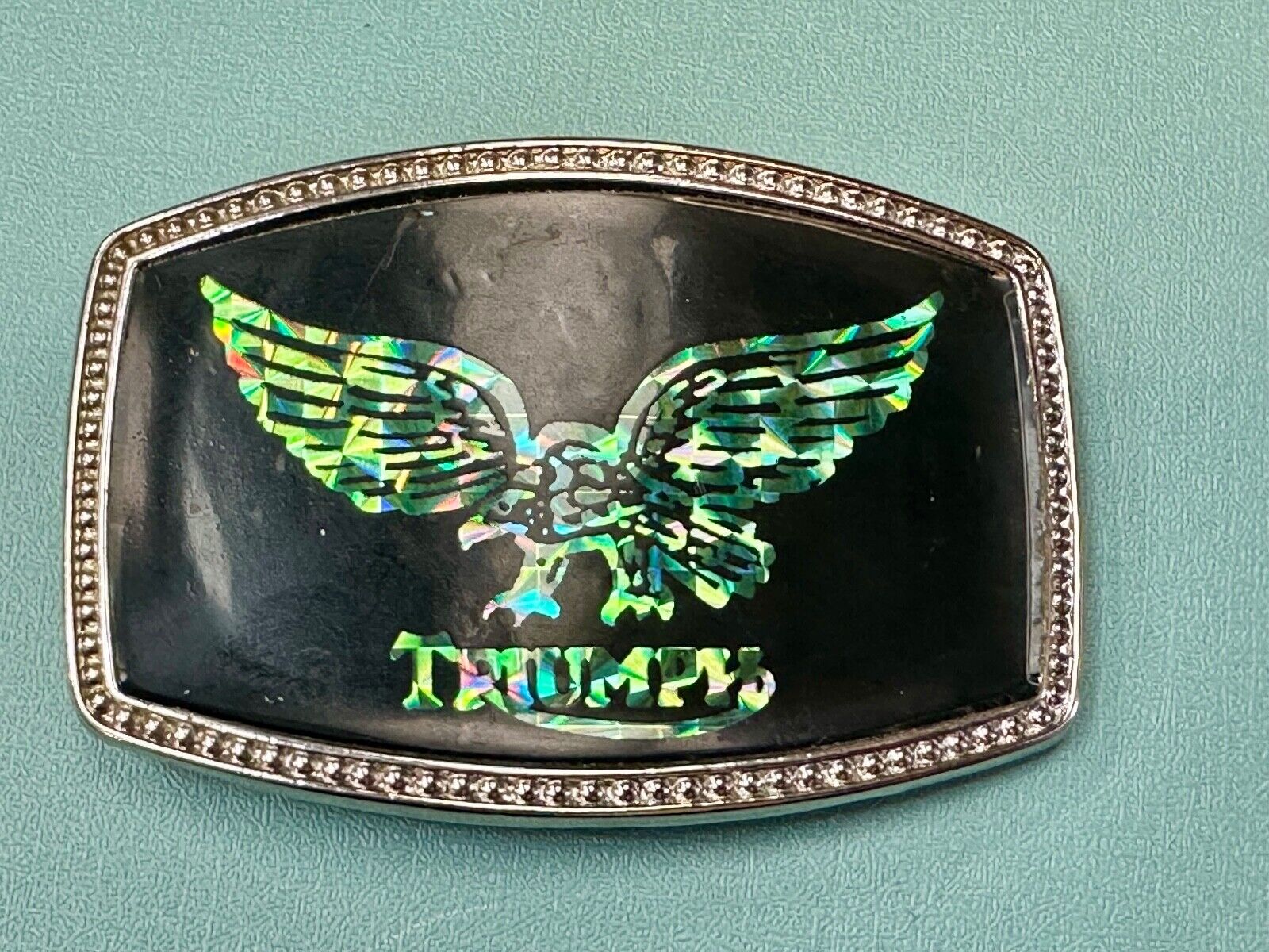 TRIUMPH MOTORCYCLES Eagle emblem Holographic retro style logo belt buckle