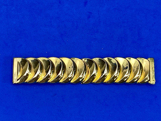 6.5" Wide! Gold Tone Interlocking Two Piece Scarf Belt Clips Tie Buckle 