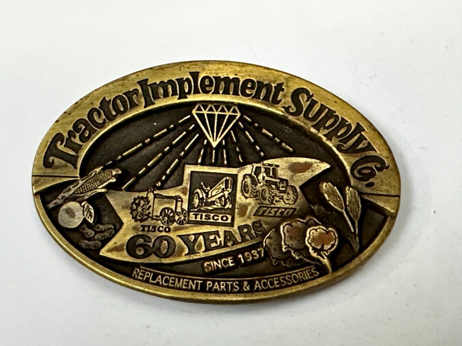 60 Years TISCO Tractor Implement Supply company NOS Belt Buckle by Speccast