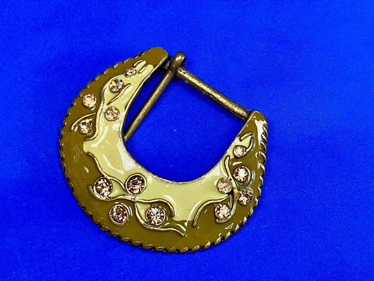 Unique Enameled Ranger Style Women's Rhinestone Accented Belt Buckle