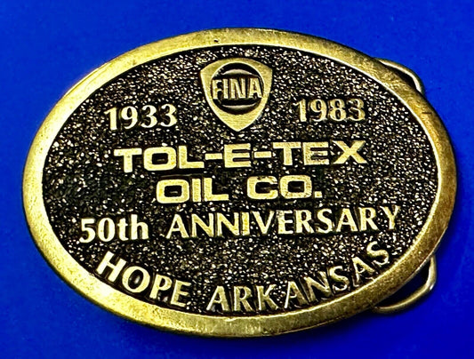 TOL-L-Tex Oil Company Hope Arkansas 50th Anniversary Great American Belt Buckle