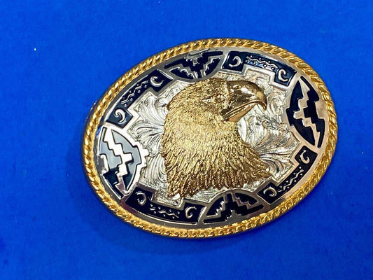 Beautiful American Bald Eagle Bird Southwest Style Vintage Belt Buckle by Ivan 
