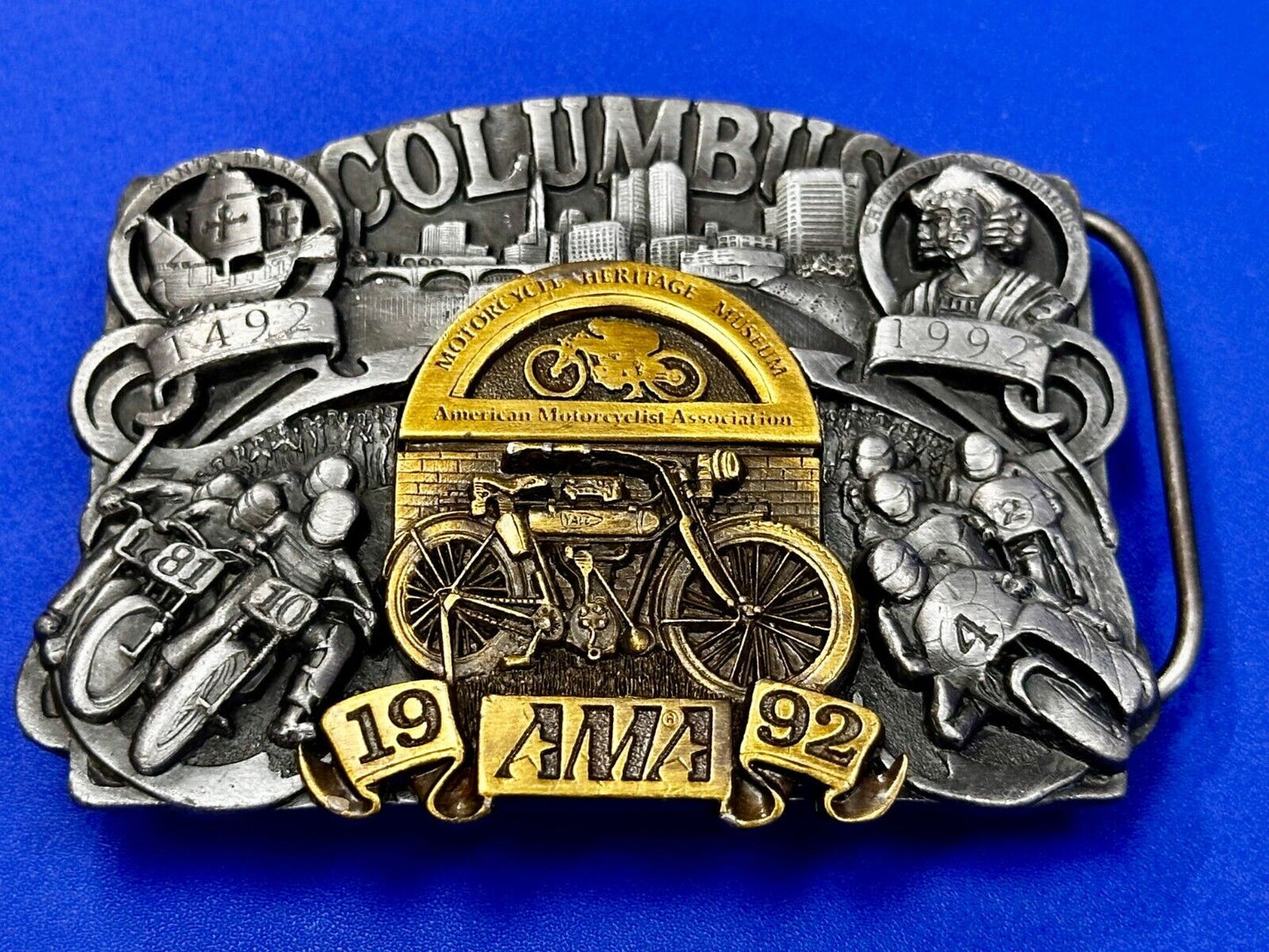 AMA American Motorcyclist Asso. Columbus Ohio 1992 Commemorative Belt Buckle