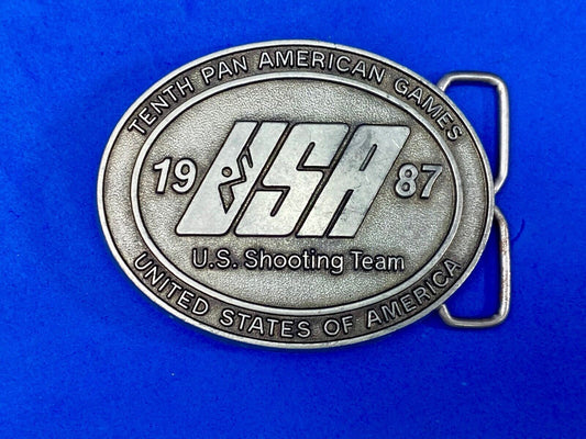 The Tenth Pan American Games 1987 Belt Buckle Pan Am Games  Indianapolis 