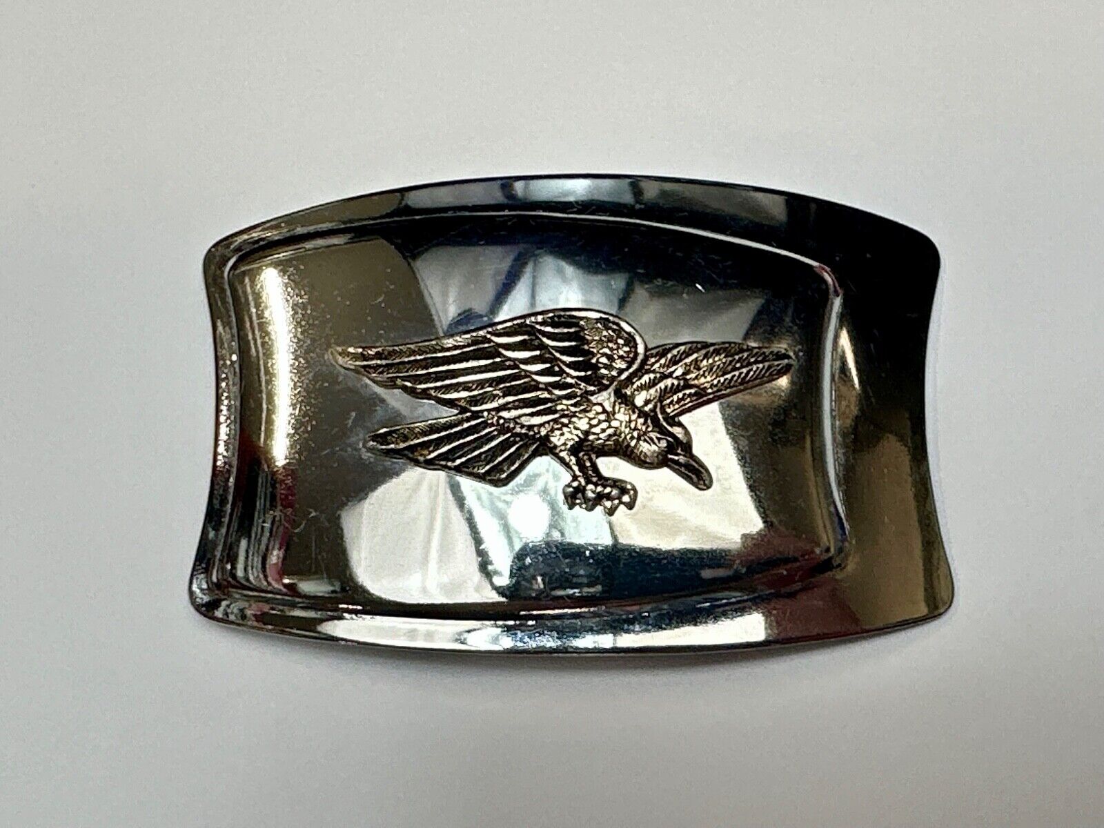 American Eagle - Vintage Mirrored Reflective Two Tone western belt buckle
