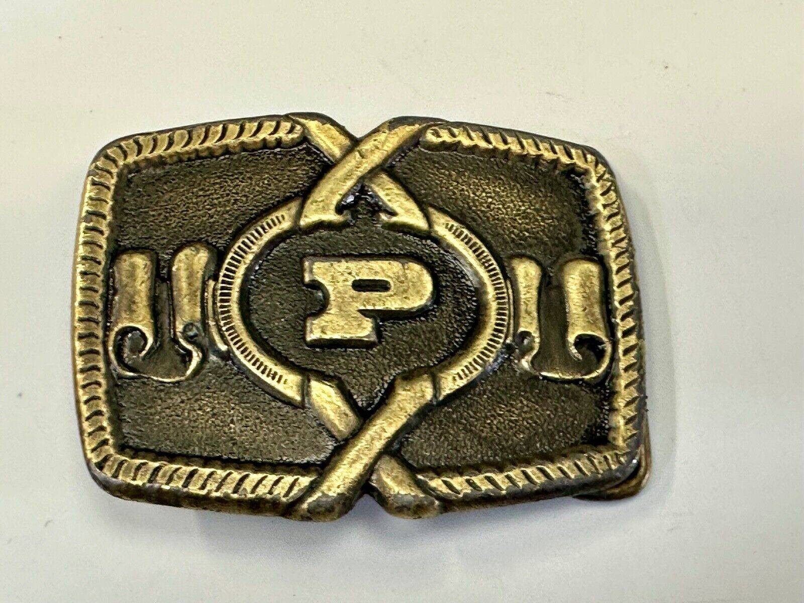 Vintage Letter P - Initial Monogram belt buckle by Oden