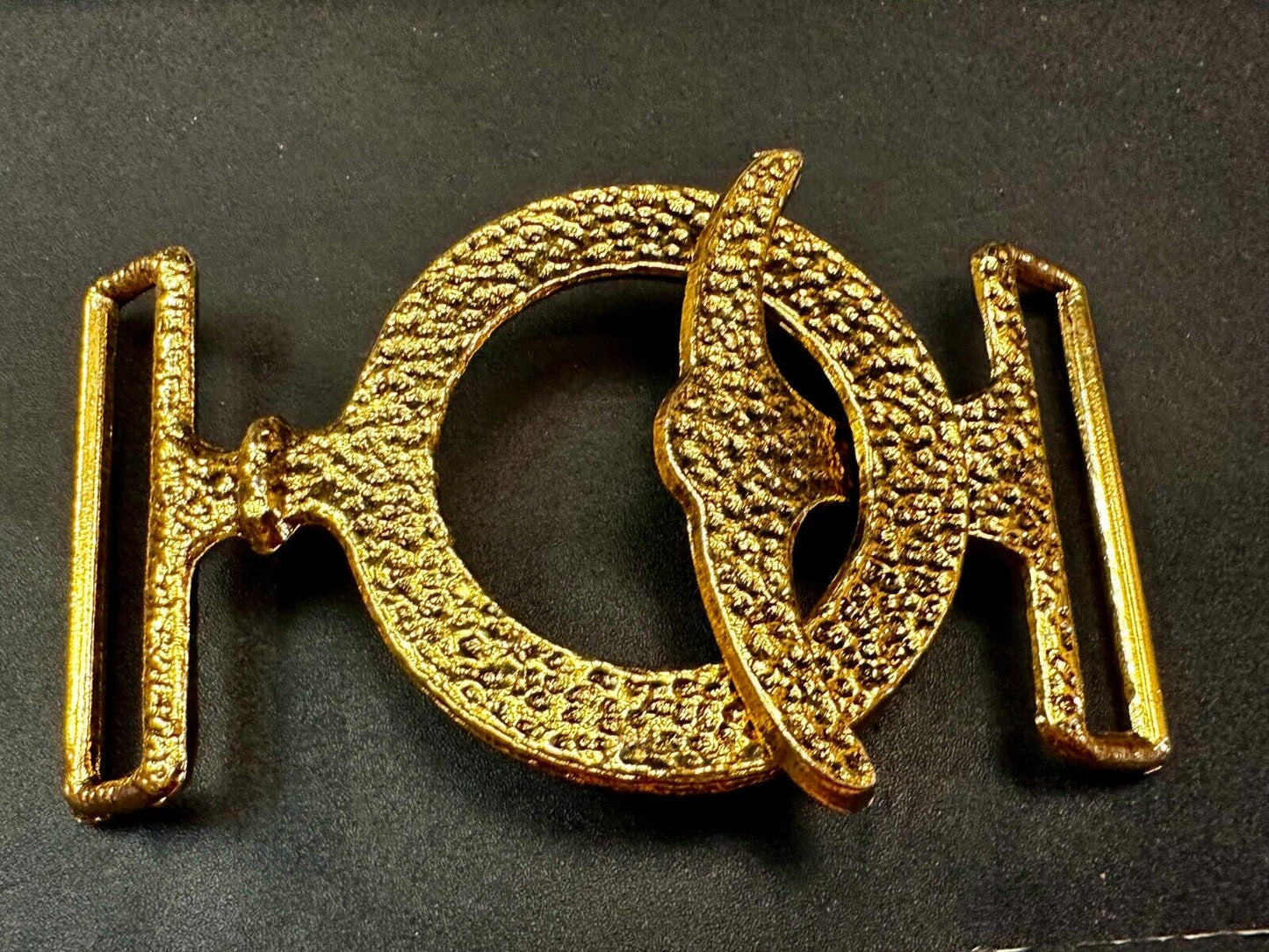 Two-Piece Interlocking Anchor? Open Work Gold Tone Vintage Belt Buckle