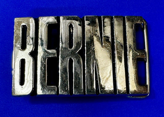 Bernie - Custom Block Letter Cutout Name Solid Brass Belt Buckle by Baron