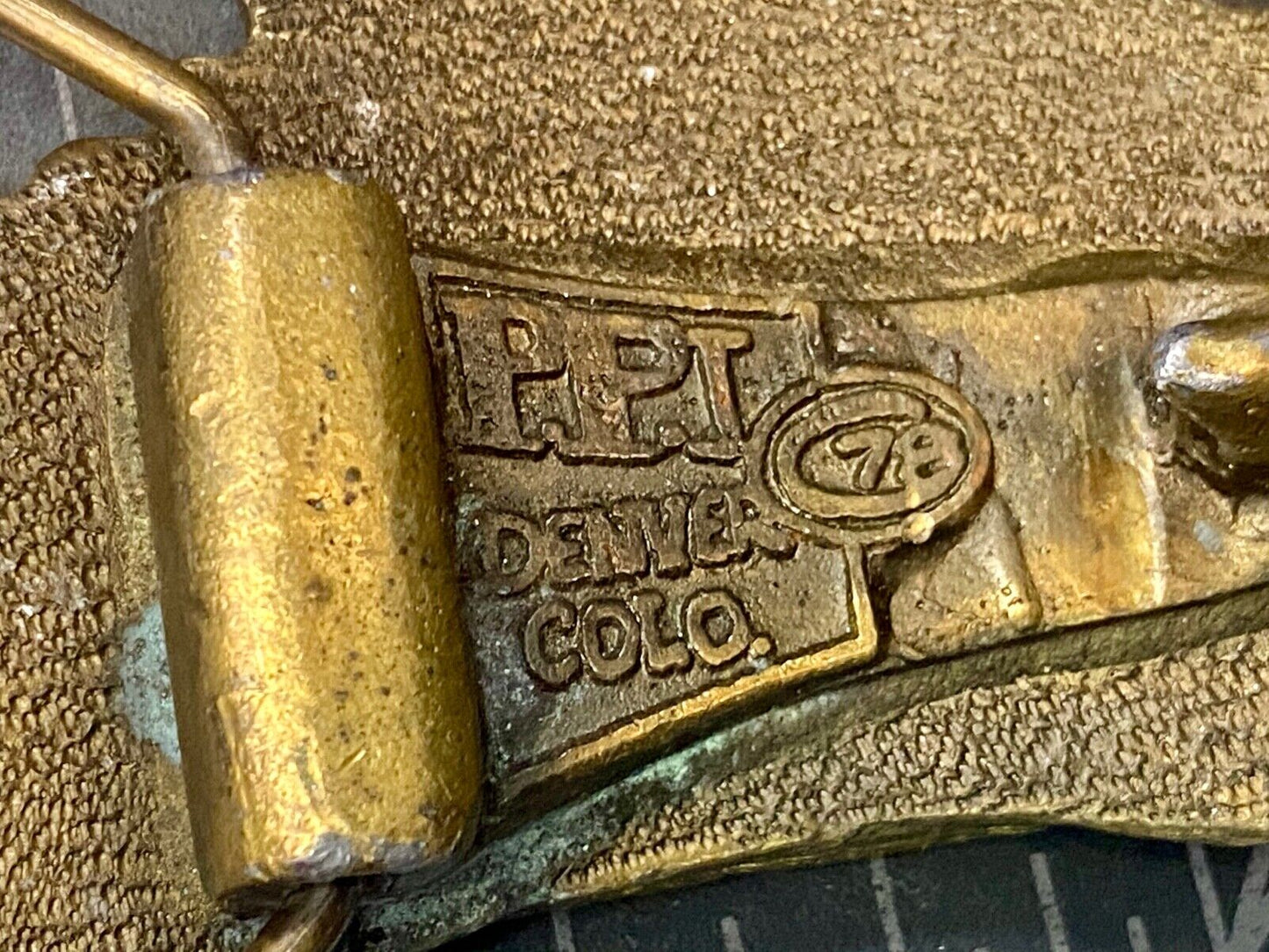 Vintage Figural Cut out Antique Car Collectors Ford? belt buckle by PPI Denver 