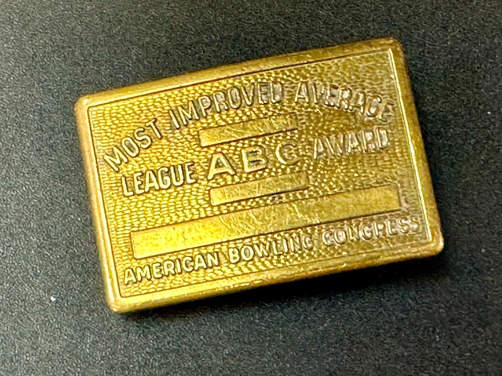 American Bowling Congress BLANK ENGRAVABLE Belt Buckle  - Most Improved Average