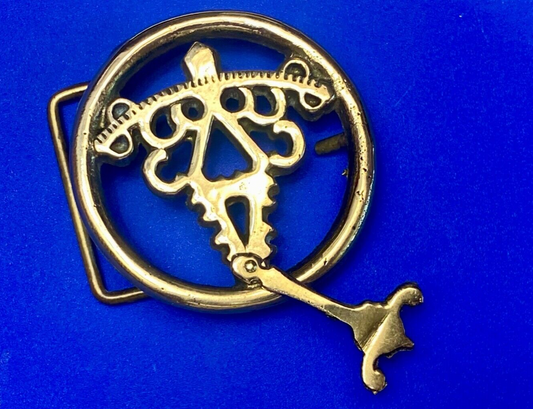 60's Hippy Moving Clock Pendulum Amazing! solid brass belt buckle