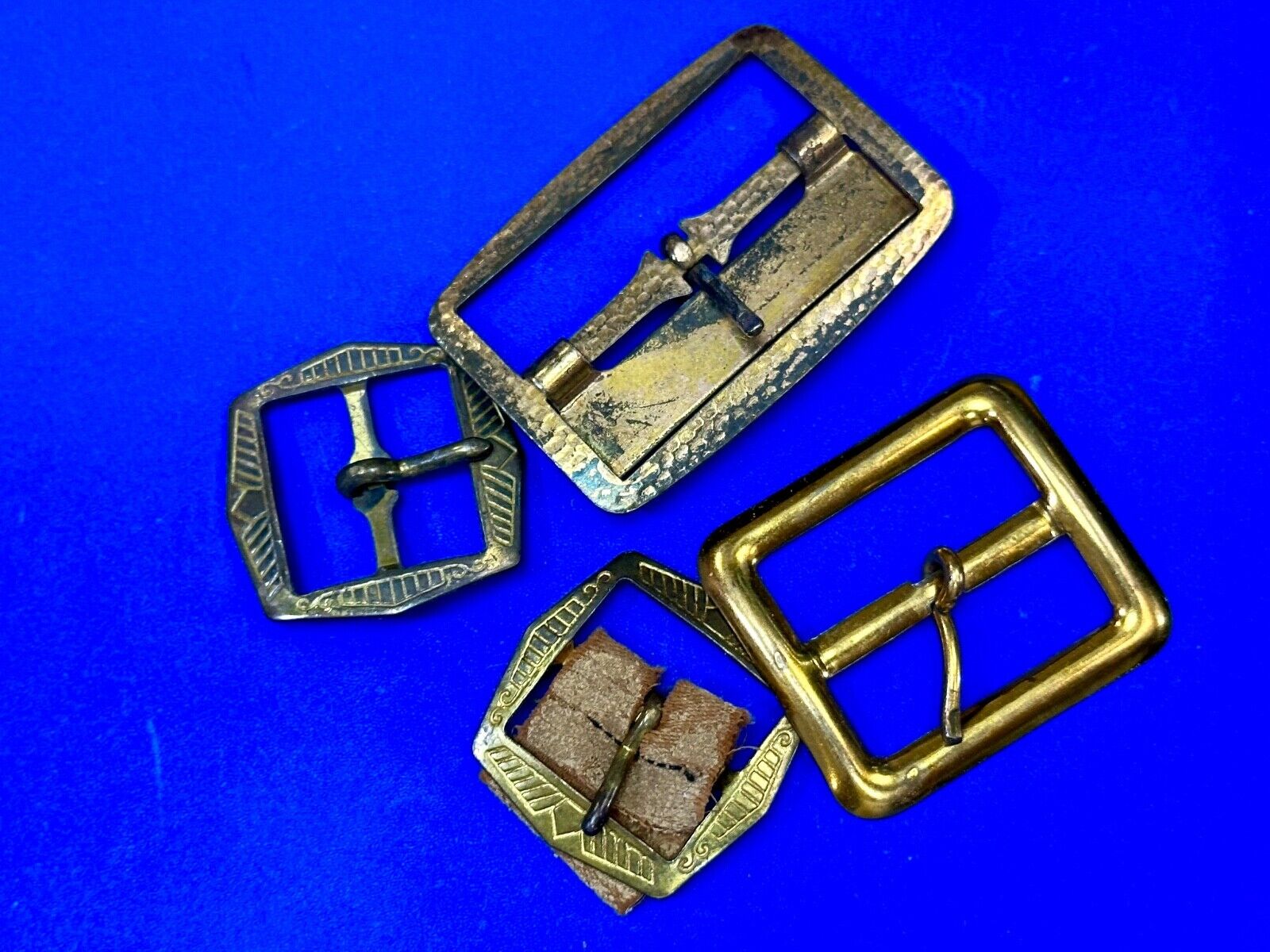 4 pc lot of antique SMALL belt buckle's
