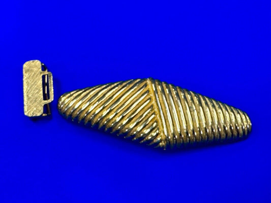 Two piece interconnecting vintage retro gold tone belt buckle Signed