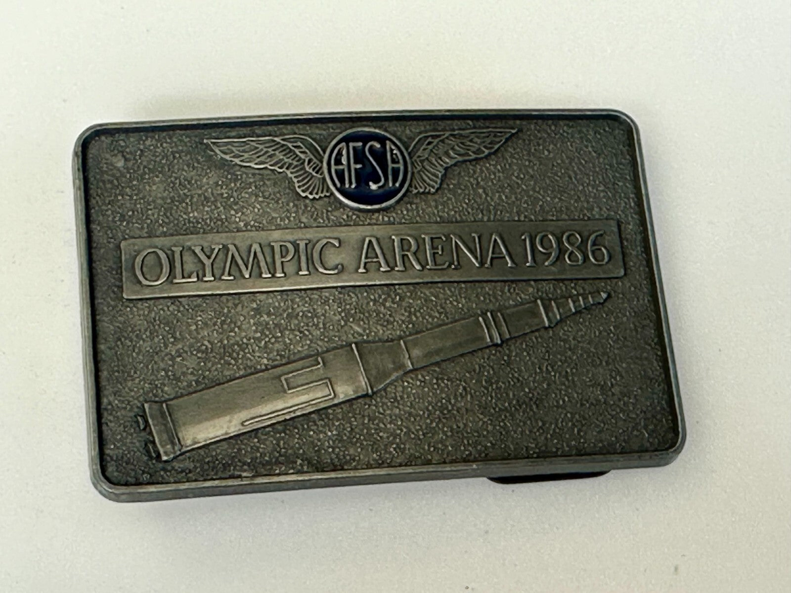 AFSA Air Force Sergeants Association Olympic Arena 1986 Rocket Belt Buckle