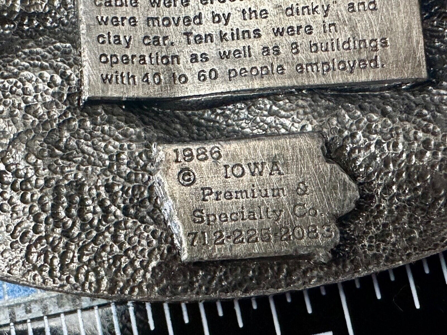 AUBURN IOWA 1887 CENTENNIAL CELEBRATION VINTAGE BELT BUCKLE
