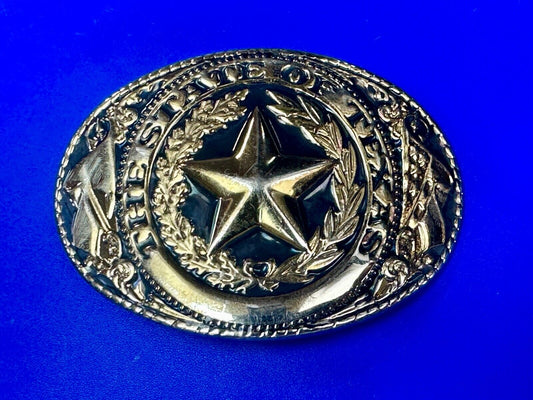 The Great State of Texas Star & Flag & Pride! USA made belt buckle marked W