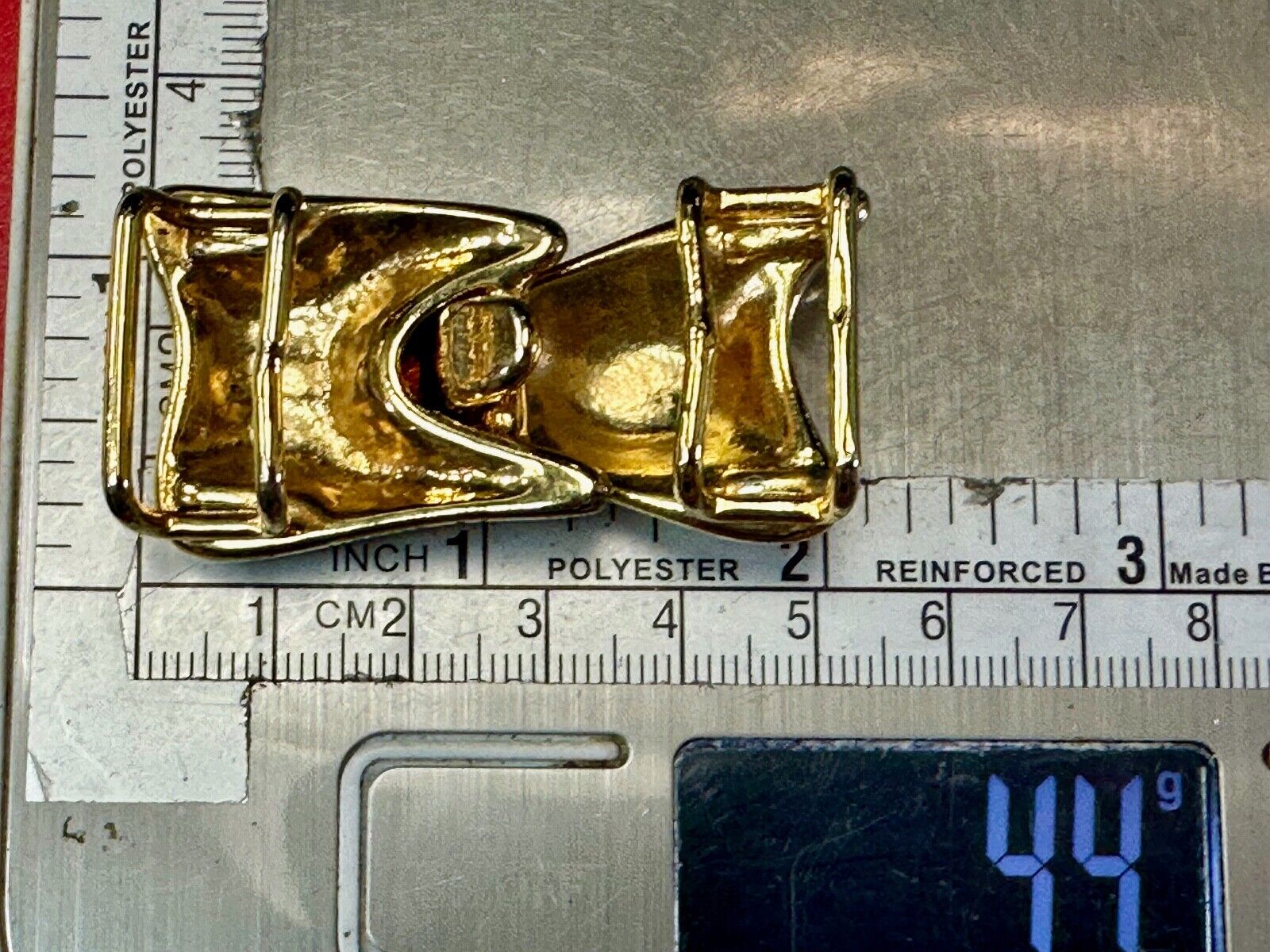 Two piece gold tone Retro shape style interconnecting vintage belt buckle