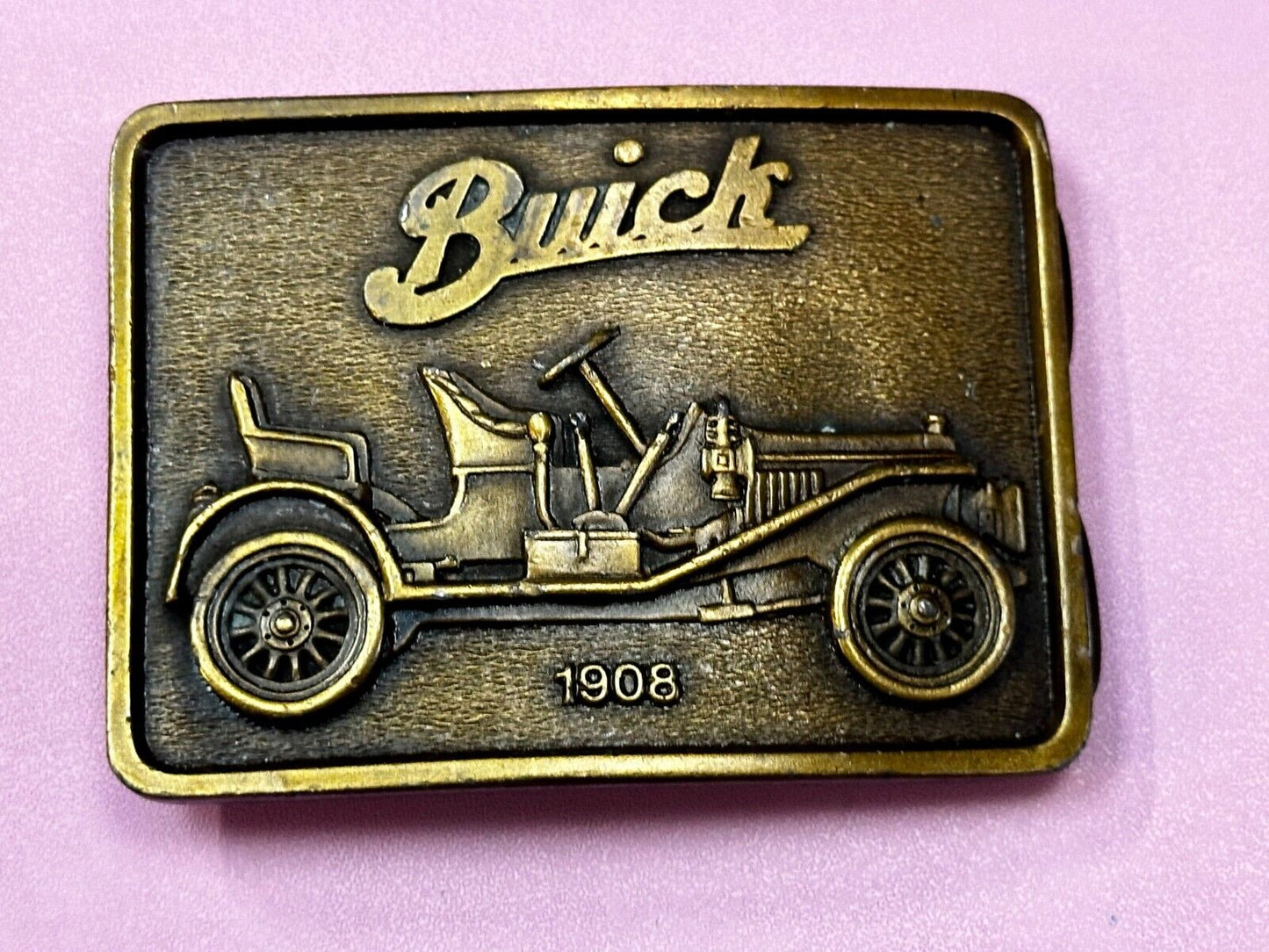 1908 BUICK Car Collectors Vintage 1975 Belt Buckle by Bergamot Brass Works