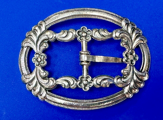 Antique Ornate Silver belt buckle - J.K. 8305