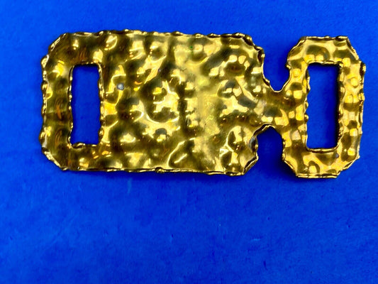 Vintage Made in India large tin pattern style belt buckle 