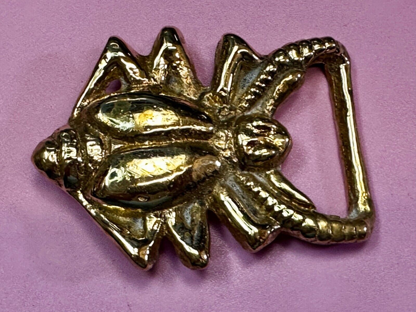 Unique Cricket Bug Insects Gold Tone Vintage Figural Hippy Vibe Belt Buckle