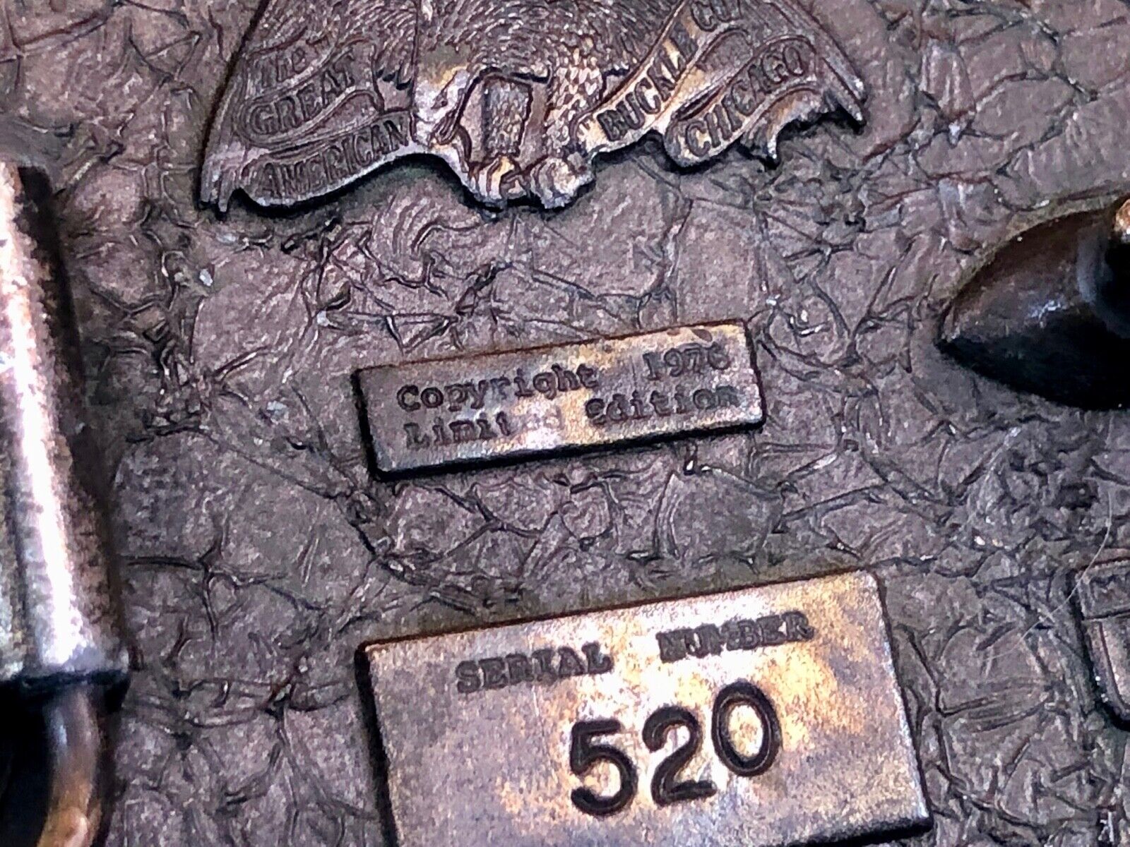 Vintage 1970s Brass Belt Buckle DEER grazing in nature Limited #520 