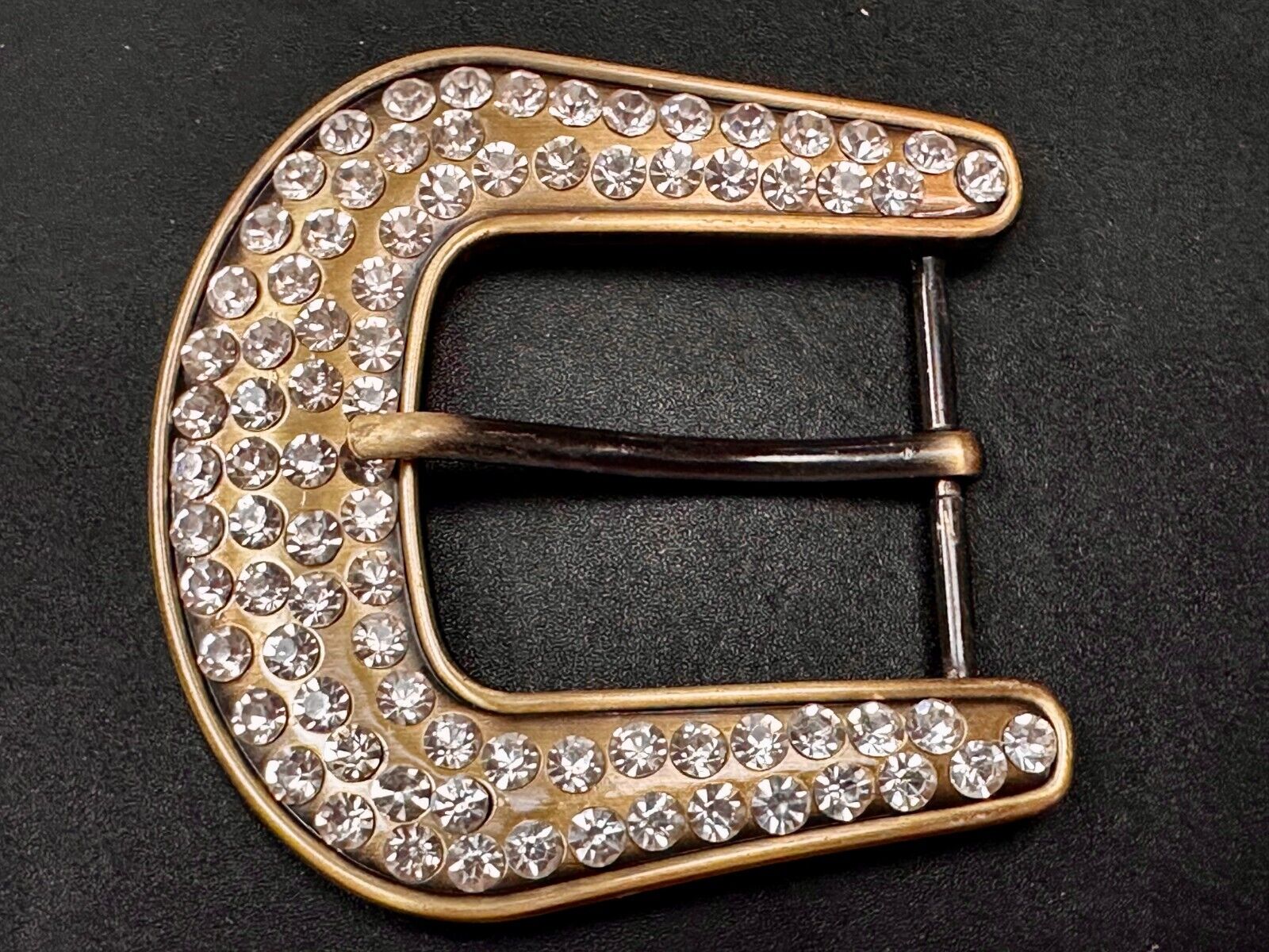 5 Lot Large Rhinestone Covered Ranger Style Gold Color NOS Western Belt Buckle
