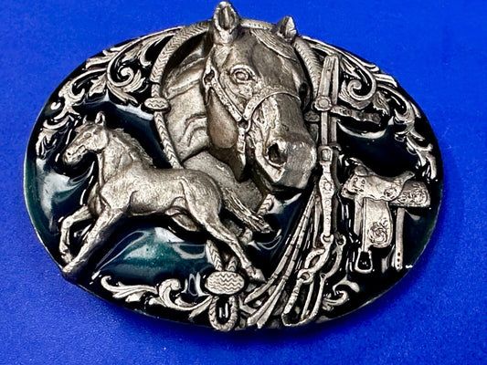 The Wild Horse Commemorative Vintage 1988 Siskiyou Belt Buckle K-80