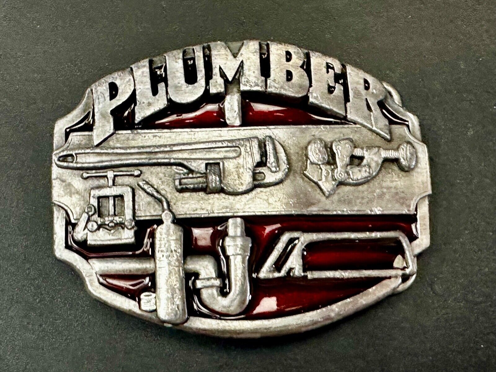 1987 Plumber by Siskiyou Buckle Co. K-50 Job Profession Vintage Belt Buckle
