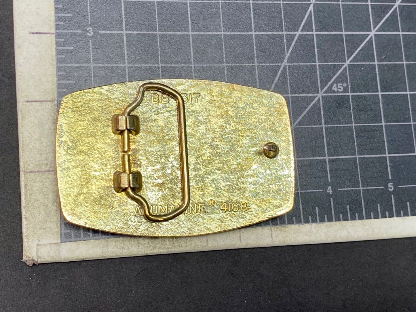 Alumaline 4108 faux leather and brass tone southwestern style belt buckle