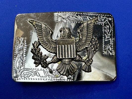 The Great Seal of the USA Vintage Reflective two tone Belt Buckle - See Hallmark