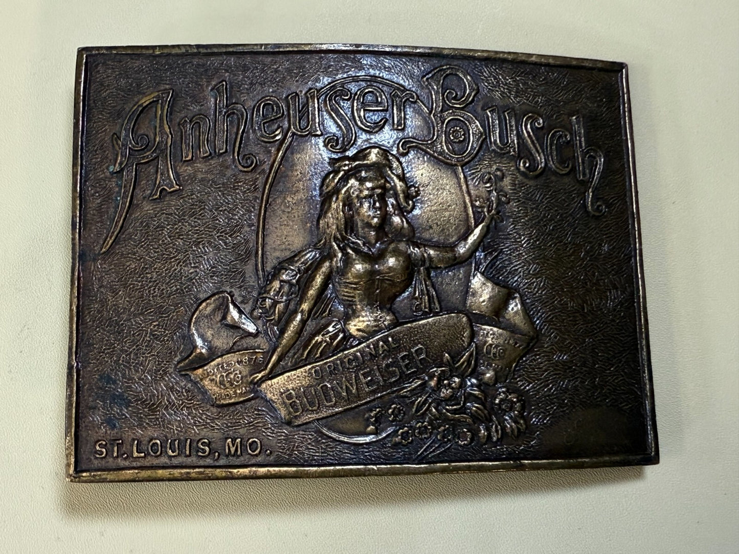 Anheuser Busch Original Budweiser St. Louis Mo. Promo Belt Buckle Bergamot B-168