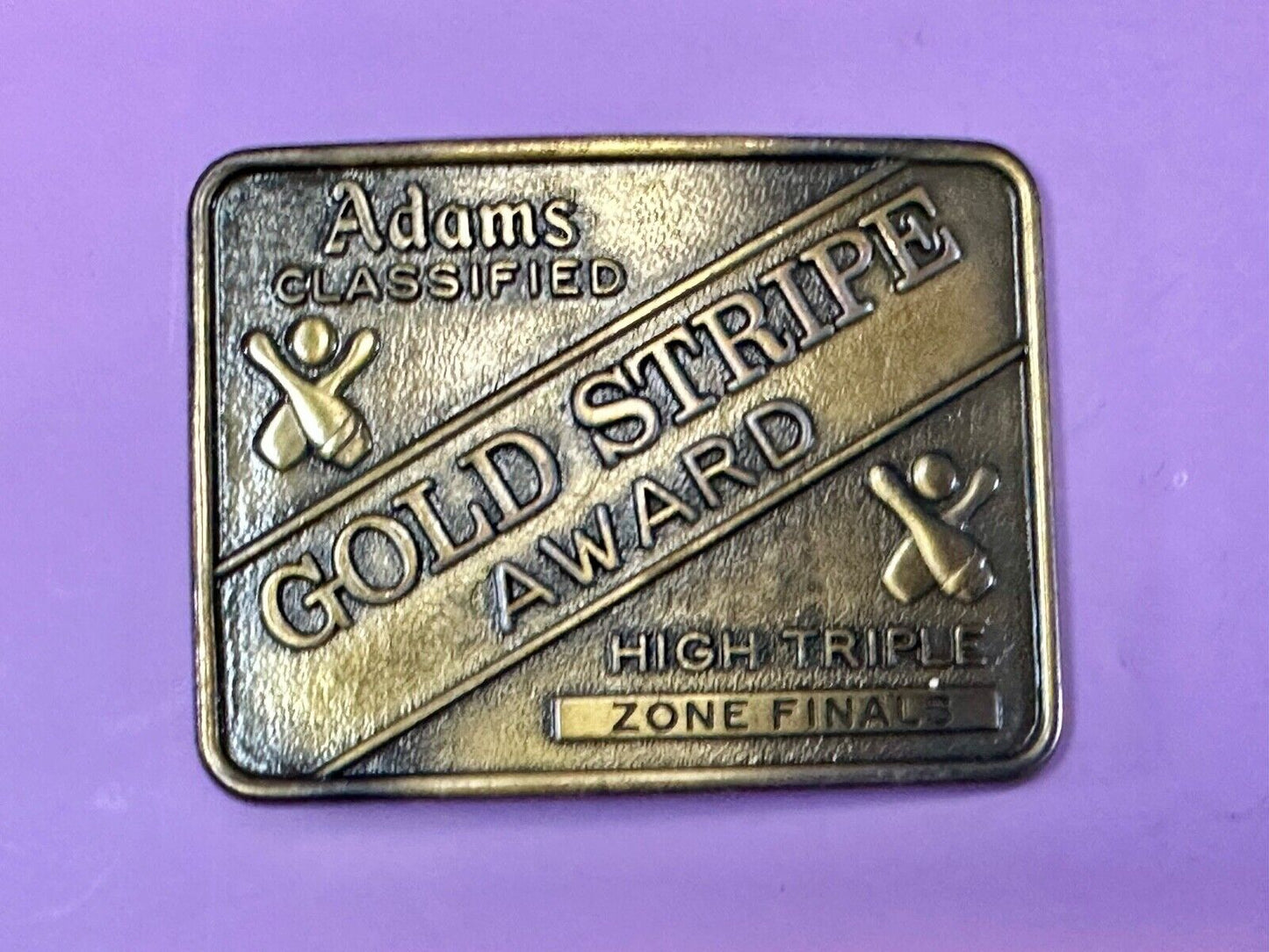 Adams Classified Bowling Gold Strike Award high Triple Zone Finals belt buckle