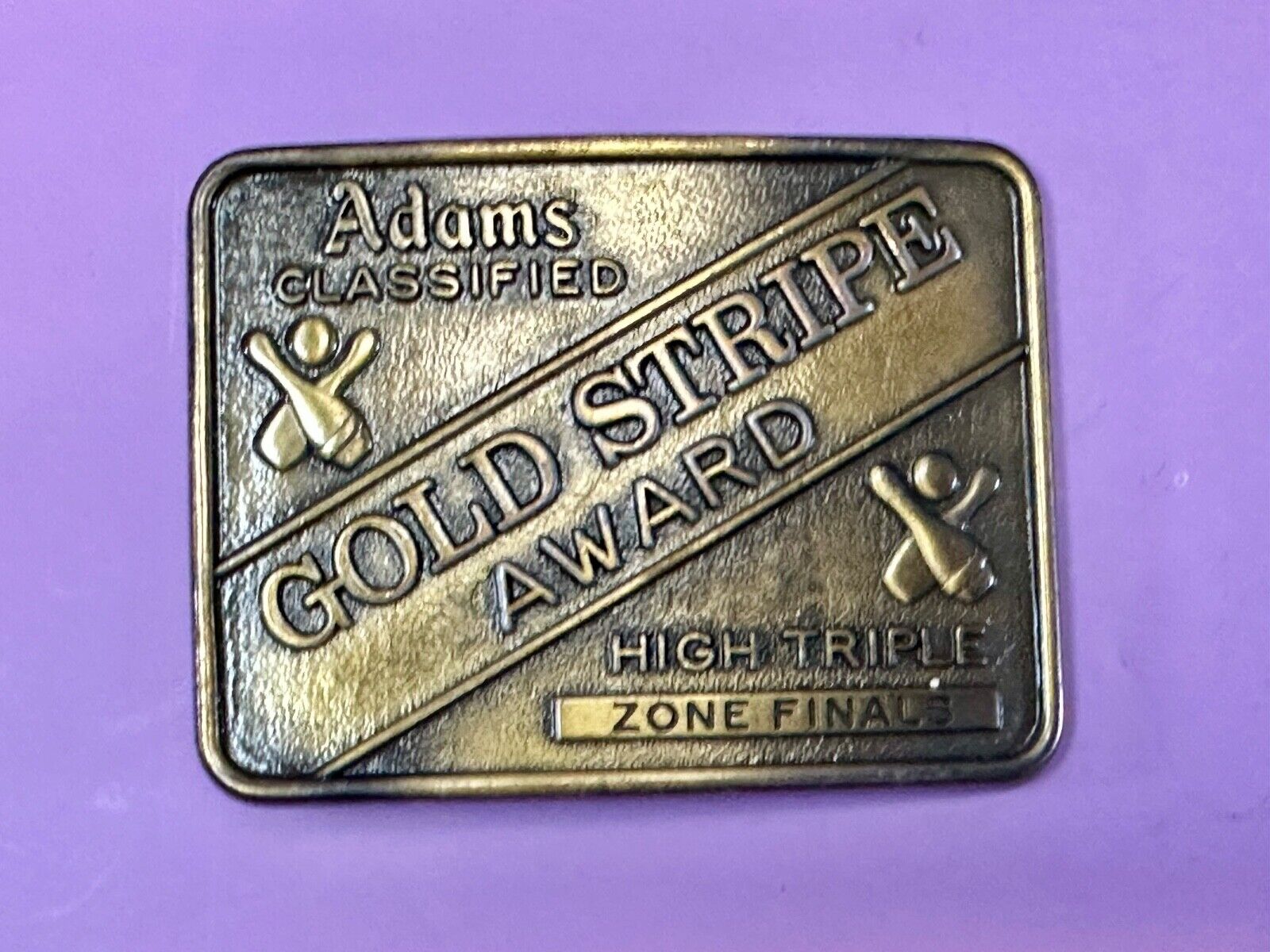 Adams Classified Bowling Gold Strike Award high Triple Zone Finals belt buckle