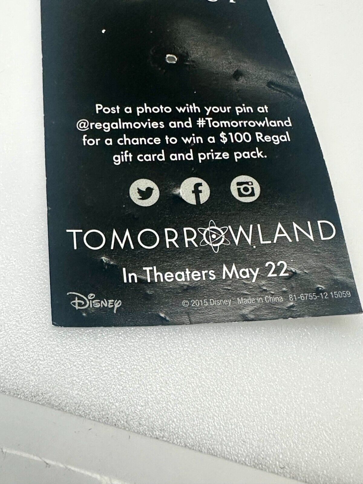 Tomorrowland Theater Promo Pin 2015 Disney Regal Entertainment Group