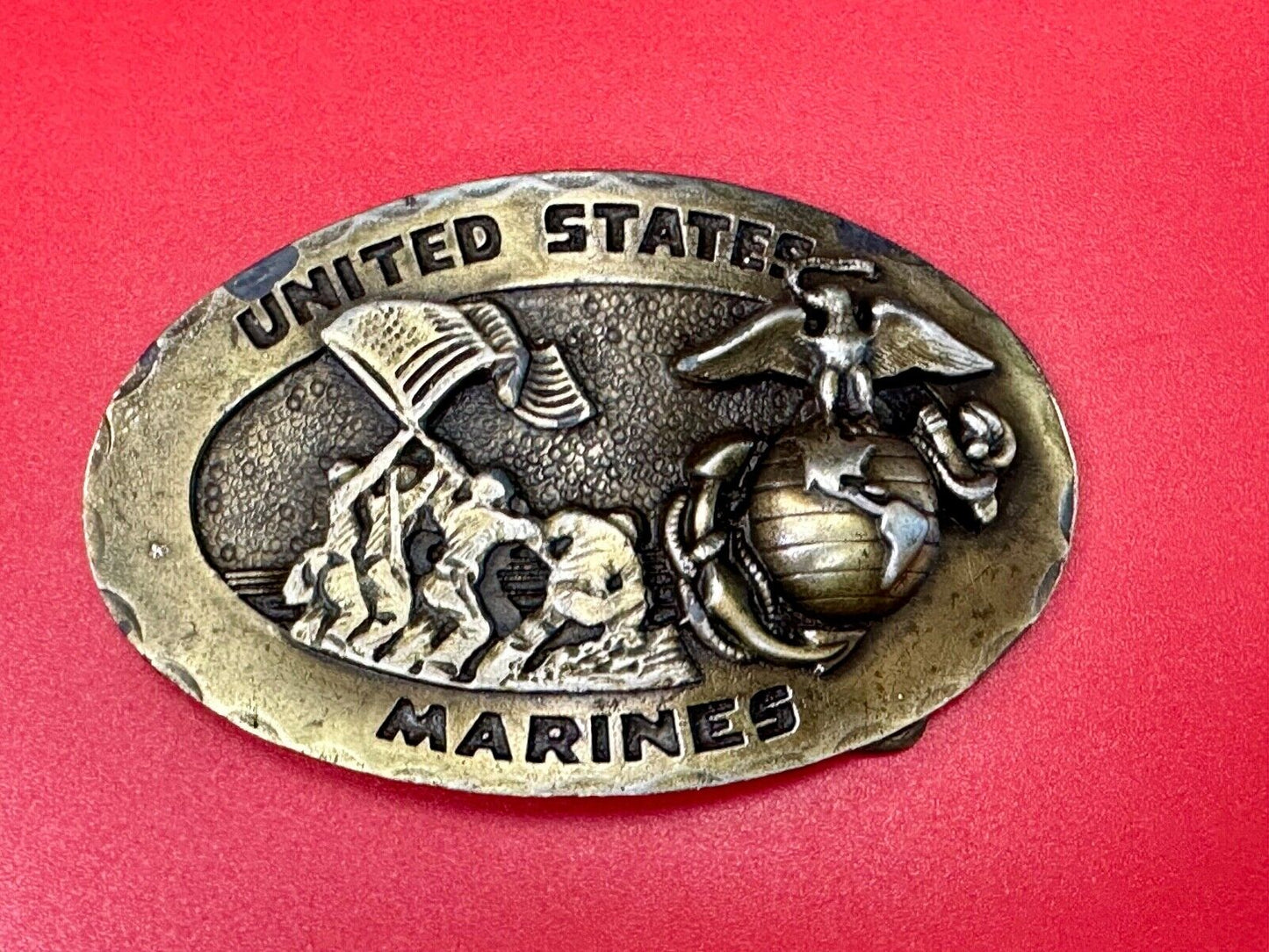 United Sates Marines Fallen Soldiers Monument  Flag 1975 Baldwin belt buckle