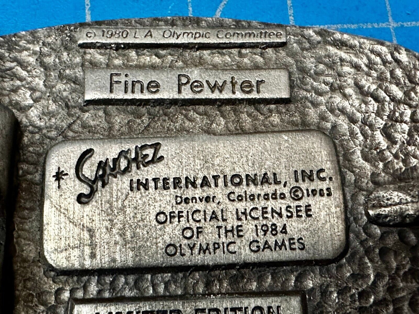 Track & Field Race - 1984 Los Angeles Olympics Pewter Sanchez Belt Buckle