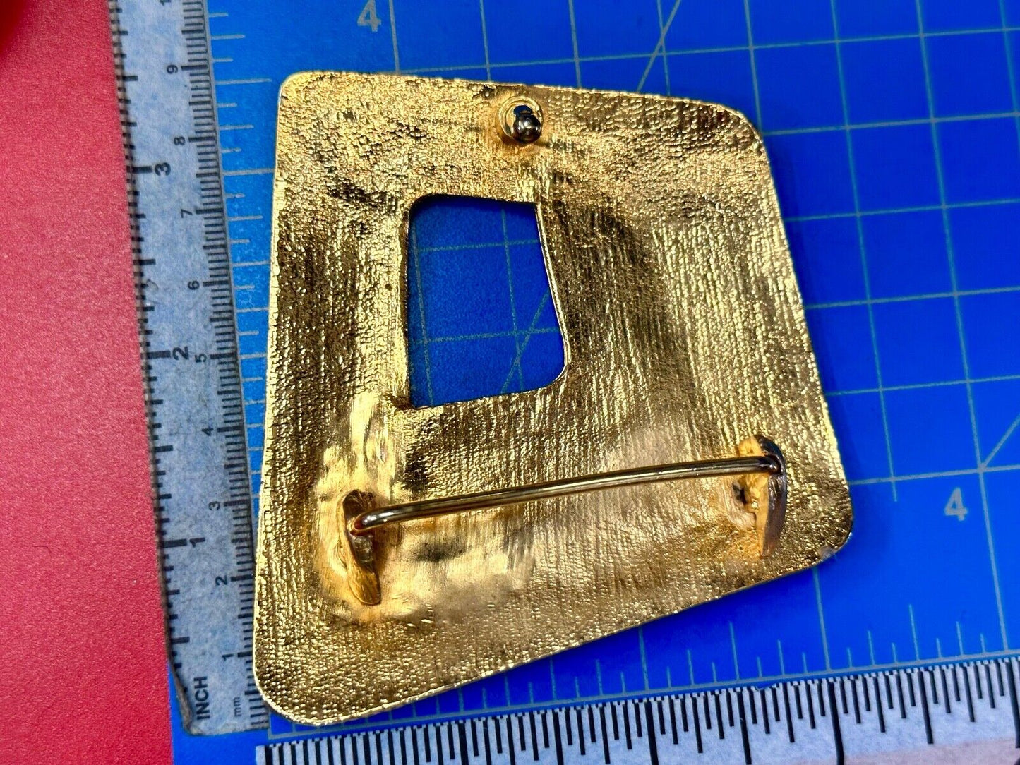 Abstract Open Work Cut Out  Brass Tone Hippy Boho Belt Buckle