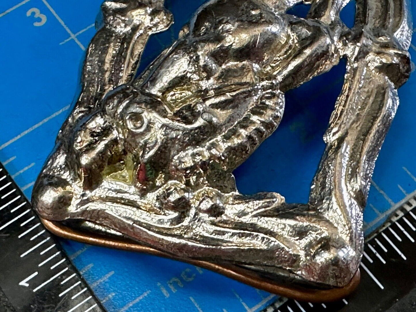 Unique silver tone Vintage Cowboy Saddle Bronc see through western belt buckle