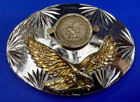 United States of America One Dollar Coin Patriotic Eagle JG Alpaca Belt Buckle