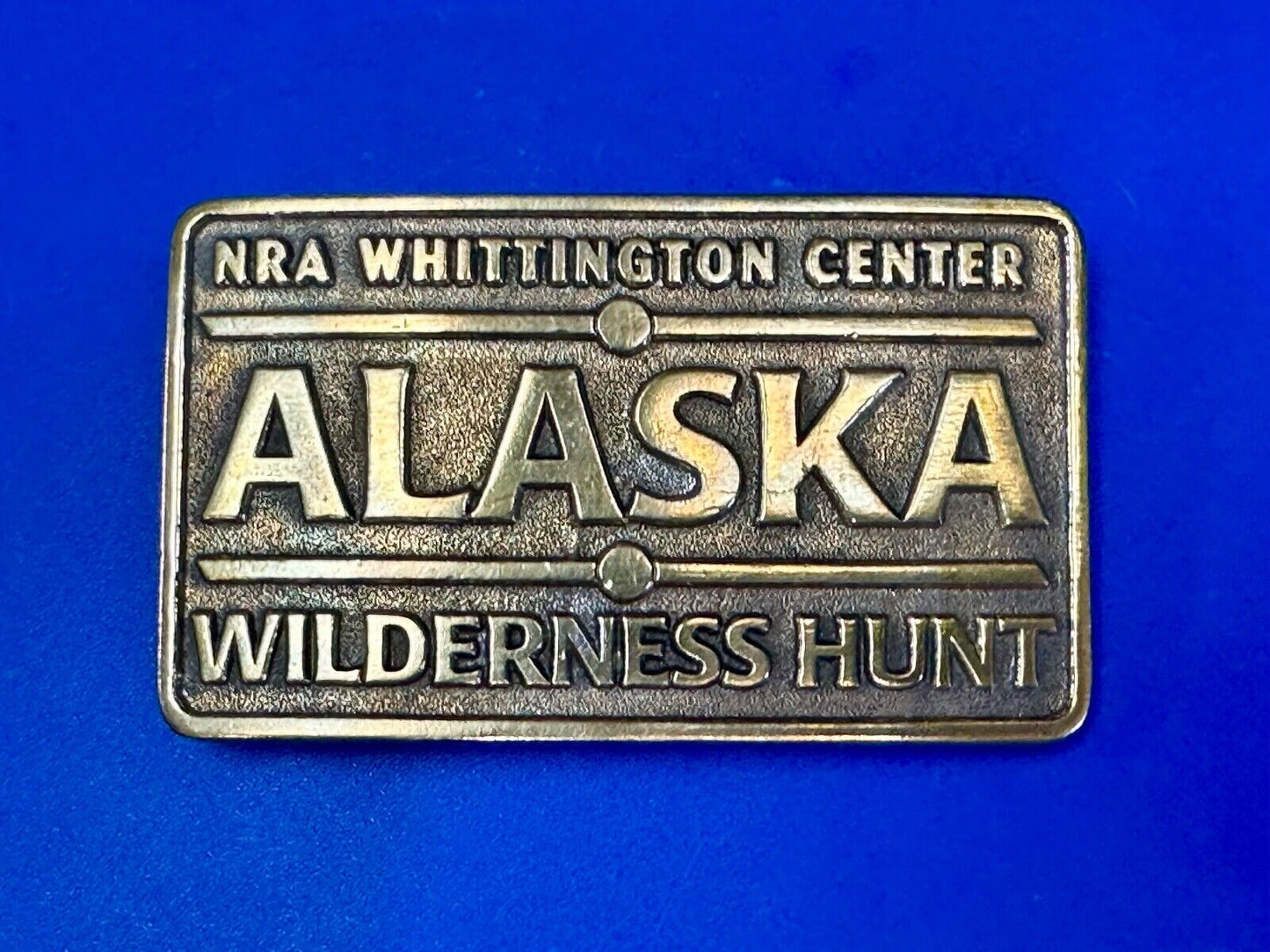 Alaska Wilderness Hunt - vintage belt buckle by NRA Whittington Center
