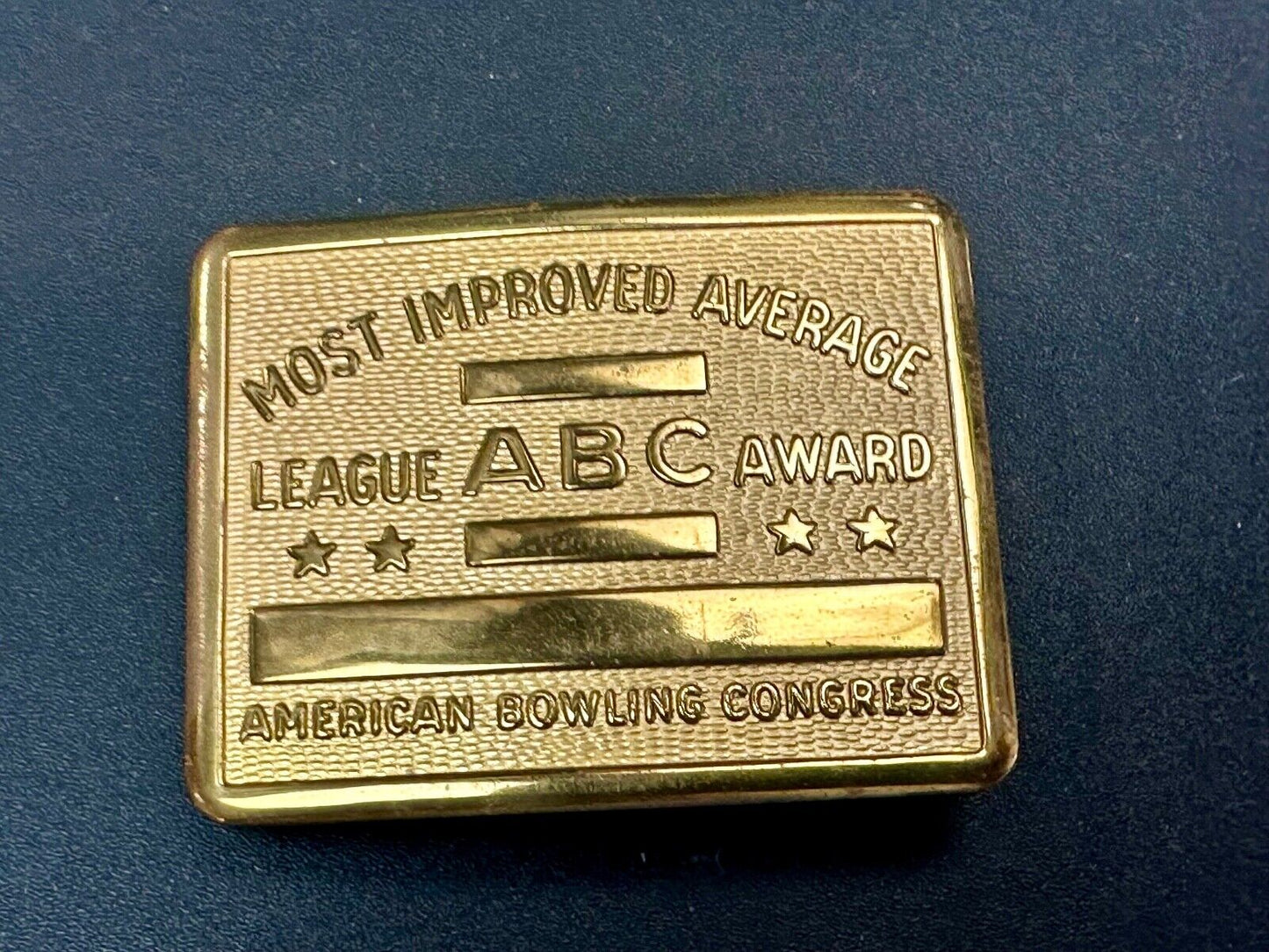 ABC American Bowling Congress Eleven-In-A-Row Brass Belt Buckle to engrave!