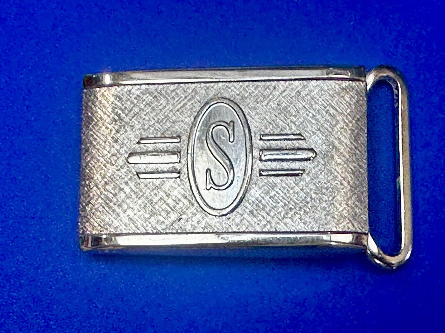 Art Deco Nuevo Letter S Initial Monogram Belt Buckle signed Paris