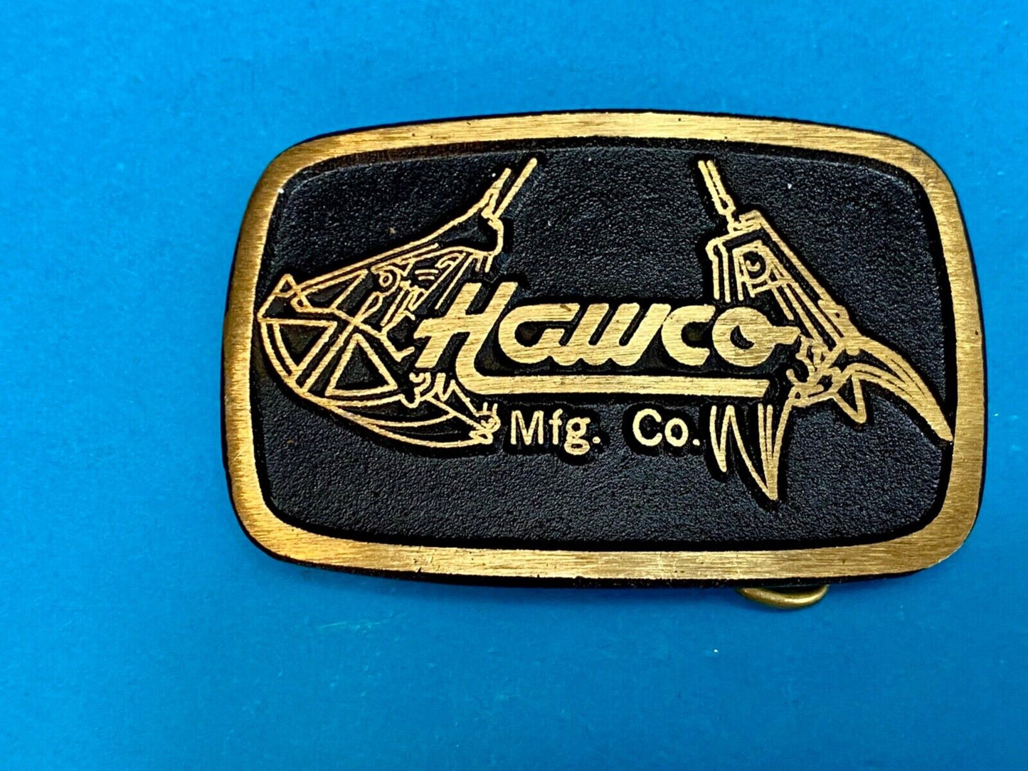 Vintage HAWCO MFG Co solid brass Dynabuckle belt buckle