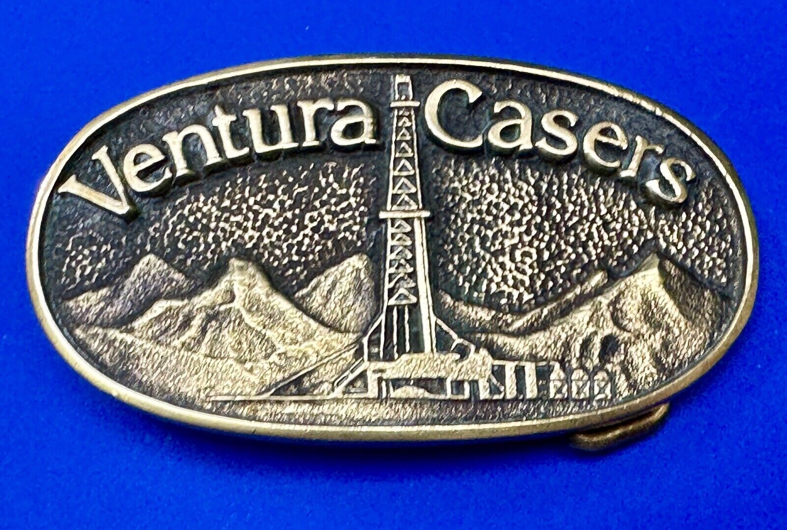Ventura Casers Oil & Gas Industry Cal Coast Vintage Solid Brass Belt buckle