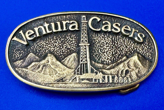Ventura Casers Oil & Gas Industry Cal Coast Vintage Solid Brass Belt buckle