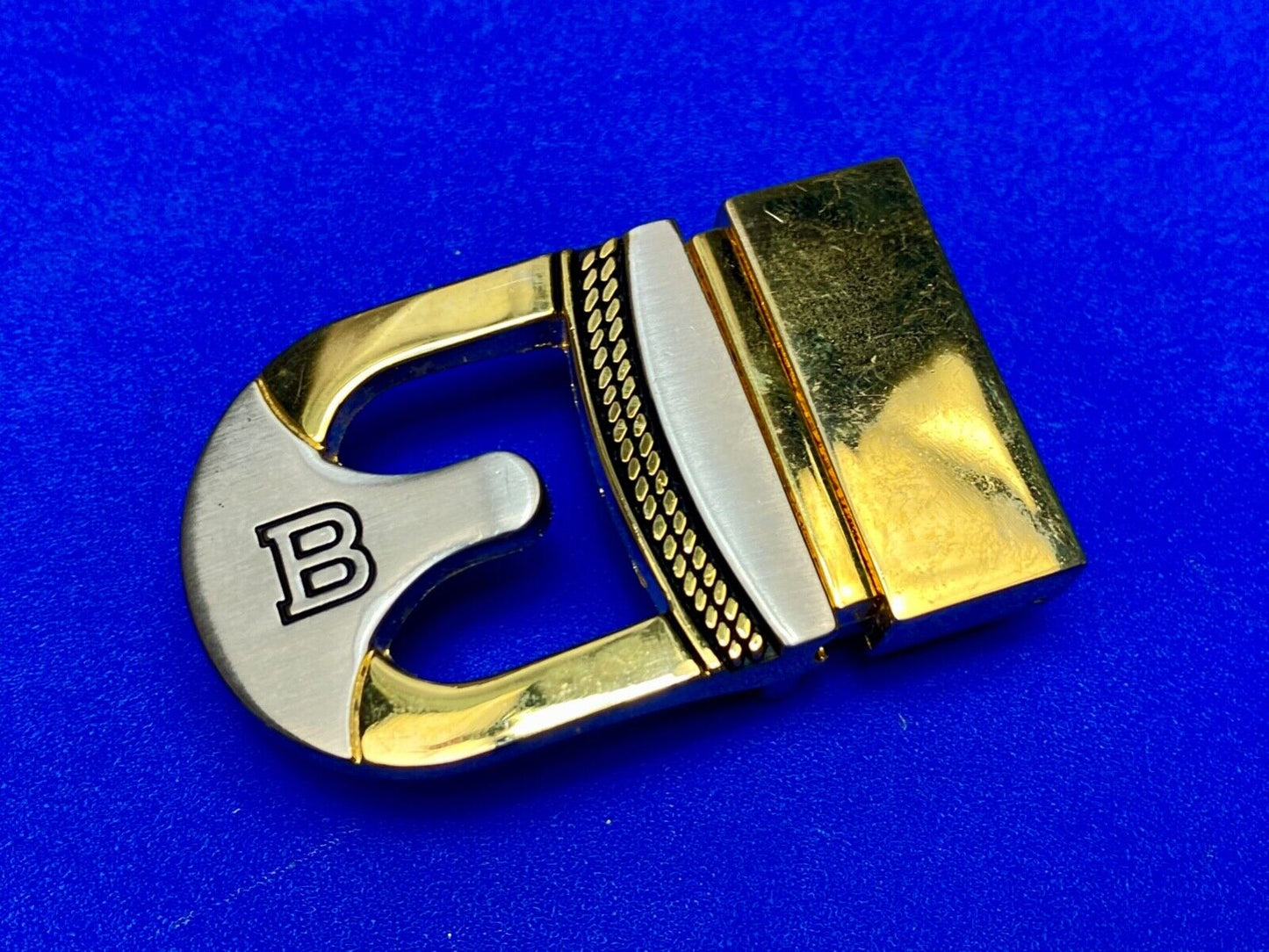 Vintage Letter Initial Monogram B two tone formal small belt buckle
